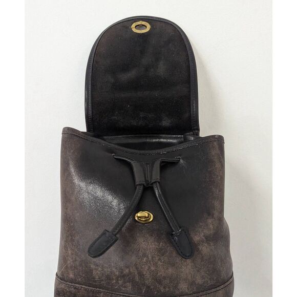 Vtg Legacy COACH 9960 Black Turnlock Tanned Daypack Leather Mini Backpack Bag - Picture 8 of 11